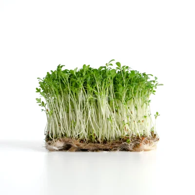 Cress microgreens grown from MP SEEDS seeds.