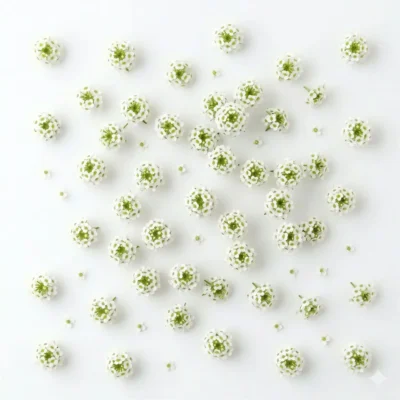 Image générée par l'IA représentant les fleurs comestibles d'Alyssum Snowcloth, illustrant leur potentiel décoratif et leur attrait visuel dans une présentation culinaire moderne.